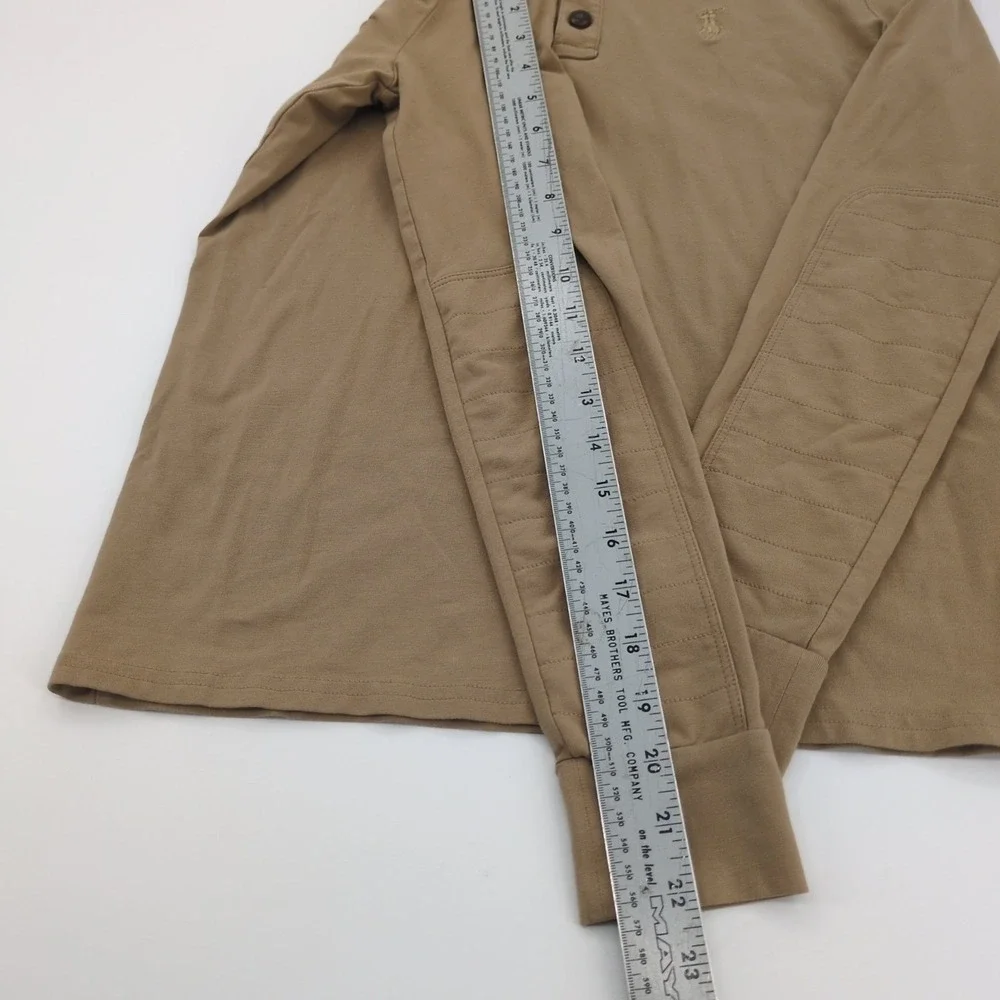 Polo Golf Ralph Lauren 1/4 Snap Zip Pullover Elbow Patches Brown Mens Small‎ EUC